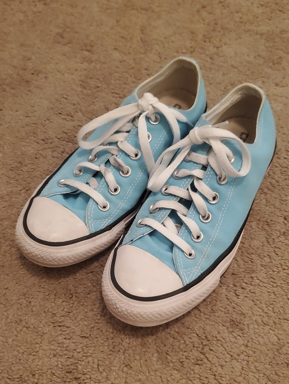 Low-Top Sneakers in Light Blue with White Accents